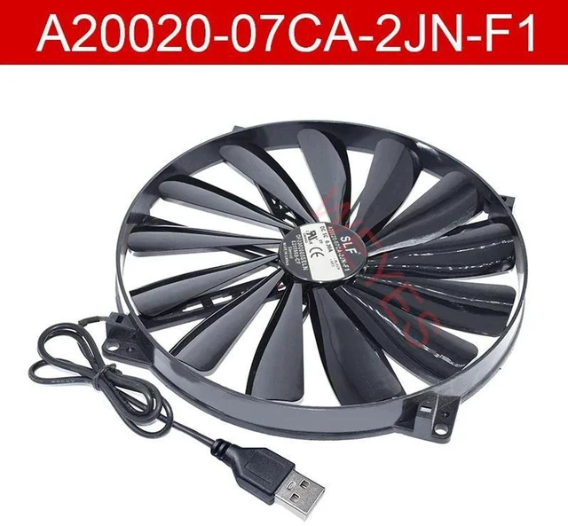Main image of A20020-07CA-2JN-F1 DF2002005SELN 200mm USB Cooling Fan DC5V 0.30A 20cm 200*200*20MM Replacement Fan for Laptop Cooling Pad, PC Case, Cabinet, Electronic Equipment Heat Dissipation