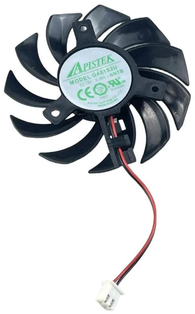Main image of GA81S2U-NNTB 75mm Graphics Card Cooling Fan DC12V 0.38A GPU Replacement Fan for GT430, GT440, GT630 Video Card Cooler, VGA Card Heat Dissipation Fan