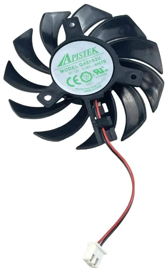 Alt view image 2 of 2 - GA81S2U-NNTB 75mm Graphics Card Cooling Fan DC12V 0.38A GPU Replacement Fan for GT430, GT440, GT630 Video Card Cooler, VGA Card Heat Dissipation Fan