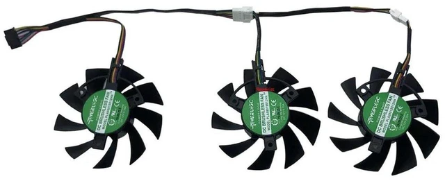 Main image of 3 Pack PLA08015S12HH GPU Cooling Fan DC12V 4-Pin Graphics Card Replacement Cooler, 75mm Fan Compatible with RX 5700 XT 8G OC and GTX 1660 X3 Video Card, VGA Heat Dissipation Repair Accessory