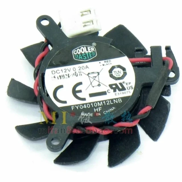 Alt view image 2 of 2 - FY04010M12LNB 37mm Graphics Card Cooling Fan DC12V 0.20A 2-Pin 2-Wire Replacement GPU Fan, 31mm Mounting Hole Video Card Cooler for Graphics Card Heat Dissipation Repair