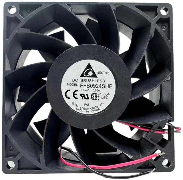 Main image of FFB0924SHE 9238 Axial Cooling Fan 92x92x38mm DC24V Ball Bearing Brushless Fan Replacement for Inverter Chassis Power Supply, Welding Machine and Industrial Equipment Heat Dissipation