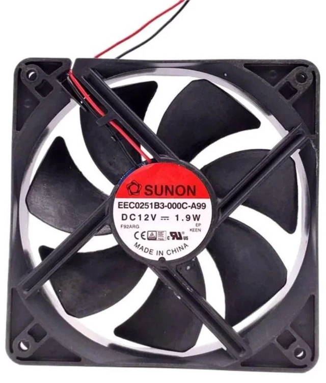 Alt view image 2 of 2 - EEC0251B3-000C-A99 12025 Silent Chassis Cooling Fan 120x120x25mm DC12V 1.9W Brushless Axial Fan Replacement for PC Case, Heatsink, Computer Internal Heat Dissipation, Low Noise Silent Fan