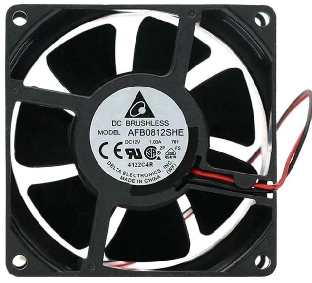 Main image of AFB0812SHE 8038 High Power Axial Cooling Fan 80x80x38mm 8CM DC12V 1.0A 5000RPM 72.26CFM Dual Ball Bearing Brushless Fan Replacement for Industrial Cabinet, Inverter and Server Heat Dissipation