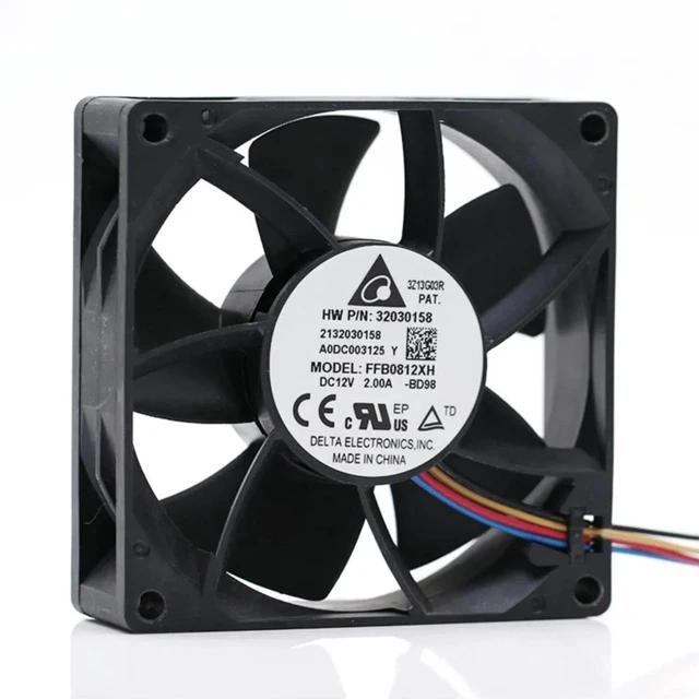 Alt view image 2 of 2 - FFB0812XH 8025 80x80x25mm 8cm High Speed Cooling Fan, DC 12V 2A High Airflow Forced Pressure Brushless Axial Fan Replacement for Industrial Cabinet, Server, Chassis Heat Dissipation