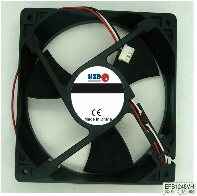 Main image of EFB1248VH-R00 12025 120x120x25mm 12CM Cooling Fan, DC48V 0.15A 3-Wire, Cross Replace EFB1248HH DC48V 0.12A 3-Wire Brushless Axial Fan for Industrial Chassis, Server Cabinet Heat Dissipation