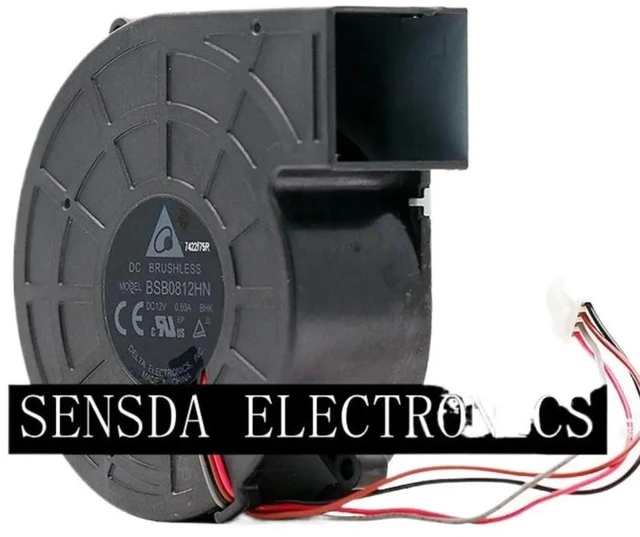 Alt view image 2 of 2 - BSB0812HN Centrifugal Turbo Blower Cooling Fan, DC12V 0.60A 4-Wire 4-Pin PWM 8028 80x80x28mm Radial Fan, Replacement Projector Blower Fan for DELTA Projectors, High Static Pressure Heat Dissipation