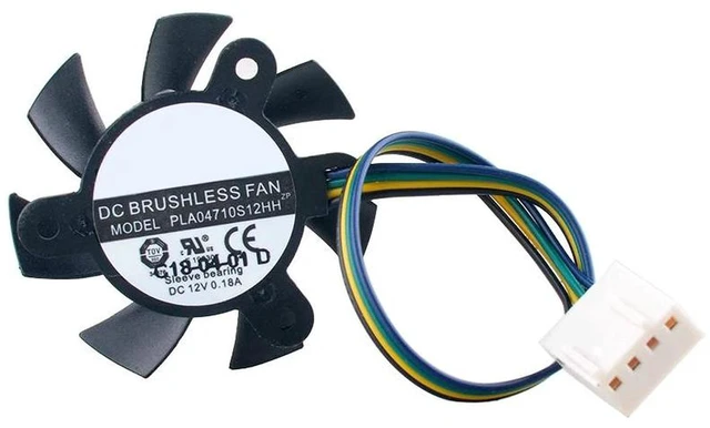 Alt view image 2 of 2 - PLA04710S12HH Frameless Cooling Fan, 37mm Diameter, 25x25x25mm Hole Spacing, DC12V 0.18A 4-Pin PWM Small Fan, Replacement Cooler for Industrial Computer CPU, GPU, Compact Video Card Heat Dissipation