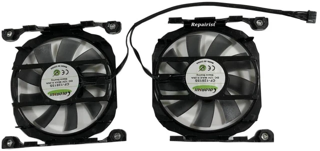 Main image of CF-12815S GPU VGA Cooling Fan, 2 Units/Set, Replacement Video Card Cooler Fan for GTX 970 Hurricane, GTX970 & RTX 2070 SAC Graphics Card