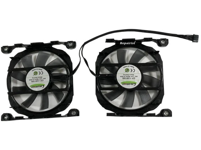 Alt view image 2 of 2 - CF-12815S GPU VGA Cooling Fan, 2 Units/Set, Replacement Video Card Cooler Fan for GTX 970 Hurricane, GTX970 & RTX 2070 SAC Graphics Card