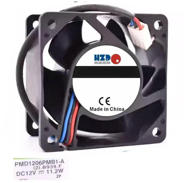 Main image of PMD1206PMB1-A 6038 6CM 60x60x38mm DC12V Cooling Fan, 10.6W /11.2W High Power Axial Fan, Replacement Fan for Industrial Equipment, Power Supply, Inverter Heat Dissipation