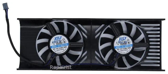 Alt view image 2 of 2 - XY-D05510S VGA GPU Cooling Fan, Graphics Card Cooler Replacement Fan for GTX1650 LP OC V1 Low-Profile Graphics Card, GPU Radiator Fan
