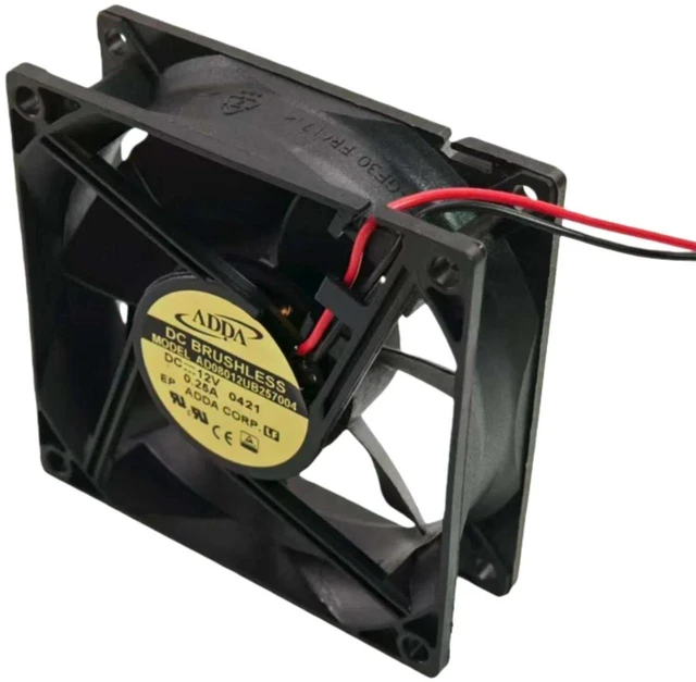 Main image of AD08012UB257004 80mm Cooling Fan, 80x80x25mm 8025 DC12V Ball Bearing Axial Fan, 4500RPM 43CFM 2-Wire Replacement Fan for Chassis, Power Supply, Industrial Equipment Heat Dissipation