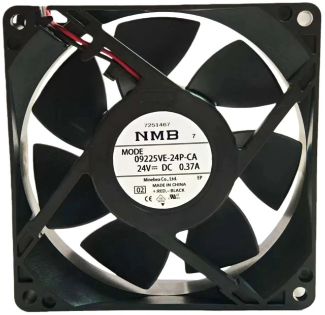 Alt view image 2 of 2 - 09225VE-24P-CA 9225 Axial Cooling Fan, 92×92×25mm DC24V 0.37A Brushless Fan, Replacement Cooling Fan for Inverter, Servo Drive, Industrial Power Supply Cabinet Heat Dissipation