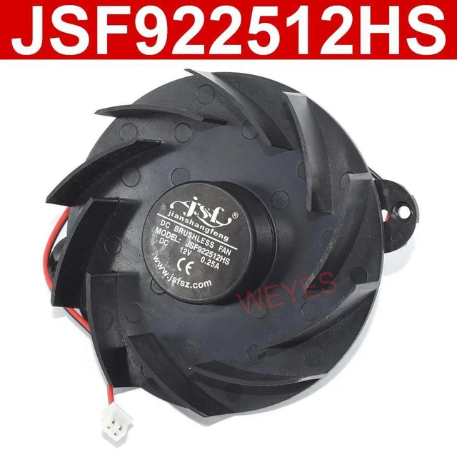 Main image of JSF922512HS Round DC Brushless Cooling Fan, 9225 92×92×25mm Heatsink Fan, DC12V 0.25A 2-Pin Axial Fan, Replacement Cooling Fan for Electronic Equipment, Power Supply & Industrial Device Heat