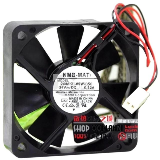 Alt view image 2 of 2 - 2406KL-05W-B50 60mm Axial Cooling Fan, 60×60×25mm DC24V 0.13A 2-Wire Dual Ball Bearing Brushless Fan, Replacement Fan for Small Motors, Inverters and Industrial Electronic Equipment Heat Dissipation