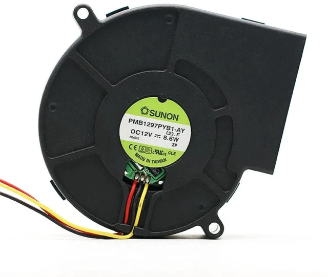Alt view image 2 of 2 - PMB1297PYB1-AY 9733 Turbo Blower Cooling Fan, 12V 8.6W, Centrifugal Turbine Fan for Industrial Equipment, Ventilation, Heat Dissipation Replacement Fan