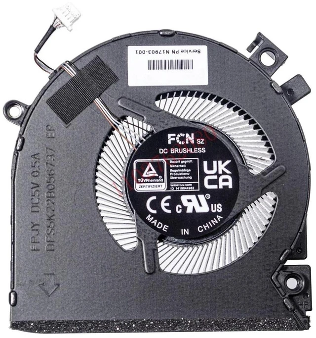 Main image of N17903-001 Laptop CPU Cooling Fan, DC 5V 0.5A Notebook Cooler Fan TPN-Q278 TPN-Q279, Replacement Cooling Fan for 15-FA, 15-FB Series Laptops, 1 Piece