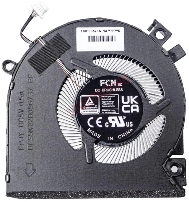 Alt view image 2 of 2 - N17903-001 Laptop CPU Cooling Fan, DC 5V 0.5A Notebook Cooler Fan TPN-Q278 TPN-Q279, Replacement Cooling Fan for 15-FA, 15-FB Series Laptops, 1 Piece