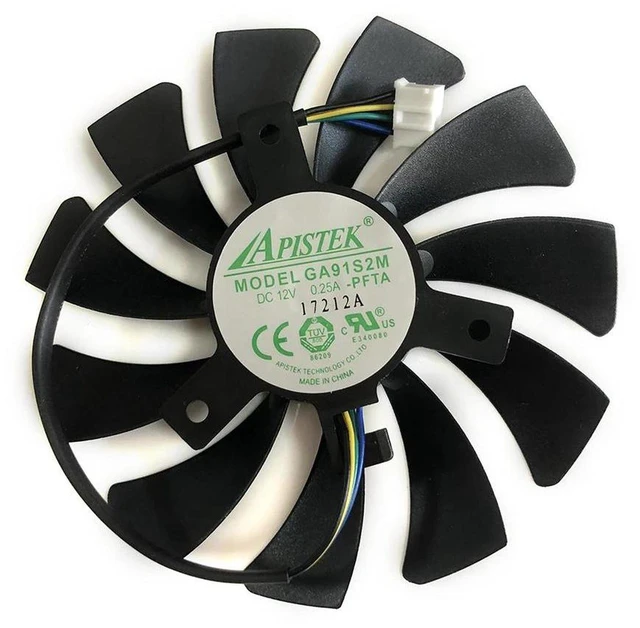 Main image of 85mm GA91S2M GPU Cooling Fan Graphics Card Cooler Replacement Fan for Sapphire RX560 RX550 2G D5 PowerColor RX560 RX550 R7 350 R7 240 Video Card Heat Sink Fan