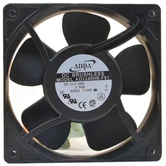 Main image of AD1248HB-F51 12038 Axial Cooling Fan 120×120×38mm 12CM DC48V 0.2A Metal Frame High Airflow Brushless Fan Replacement Fan for Industrial Cabinet Server Inverter Heat Dissipation