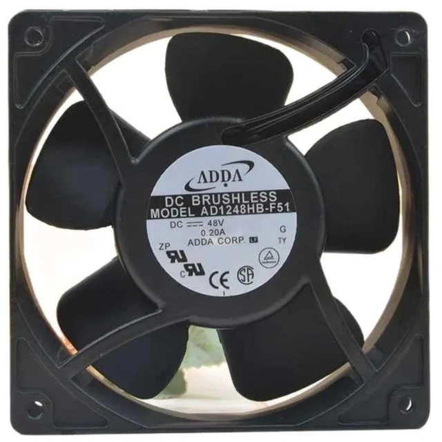 Alt view image 2 of 2 - AD1248HB-F51 12038 Axial Cooling Fan 120×120×38mm 12CM DC48V 0.2A Metal Frame High Airflow Brushless Fan Replacement Fan for Industrial Cabinet Server Inverter Heat Dissipation