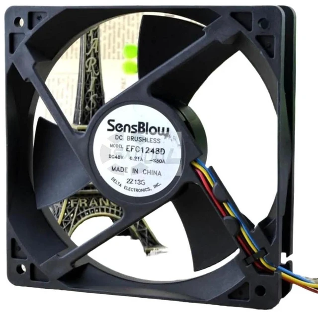 Alt view image 2 of 2 - 1 PCS 120mm Axial Cooling Fan EFC1248D 12025 DC48V 0.21A 4-Wire PWM Brushless Fan High Airflow Replacement Fan For Server Network Equipment Industrial Cabinet Automation Heat Dissipation Fan