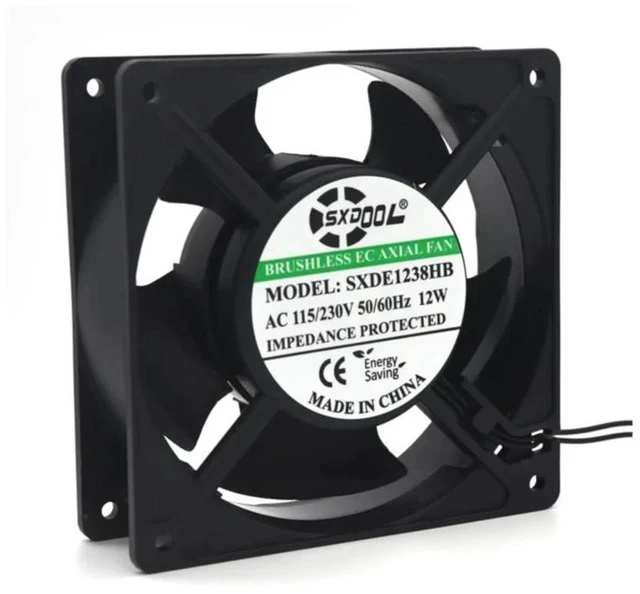 Main image of 120x38mm EC Axial Cooling Fan 110V 115V 220V 230V Wide Voltage 3500RPM Double Ball Bearing 12W Air Conditioner Cabinet Ventilation Fan for HVAC Equipment Heat Dissipation Replacement