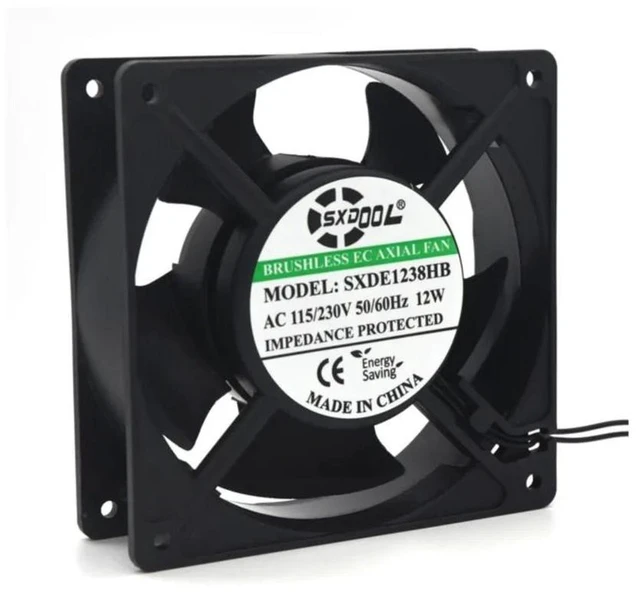 Alt view image 2 of 2 - 120x38mm EC Axial Cooling Fan 110V 115V 220V 230V Wide Voltage 3500RPM Double Ball Bearing 12W Air Conditioner Cabinet Ventilation Fan for HVAC Equipment Heat Dissipation Replacement