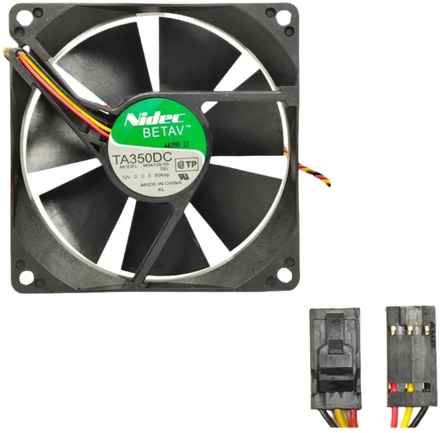 Alt view image 2 of 2 - 9225 92x92x25mm 12V DC 0.5A Cooling Fan, 3700 RPM Ball Bearing Axial Fan, 3-Pin Connector 92mm Case Fan, Replacement Fan for 3D Printer, PC Chassis, Server Industrial Cooling
