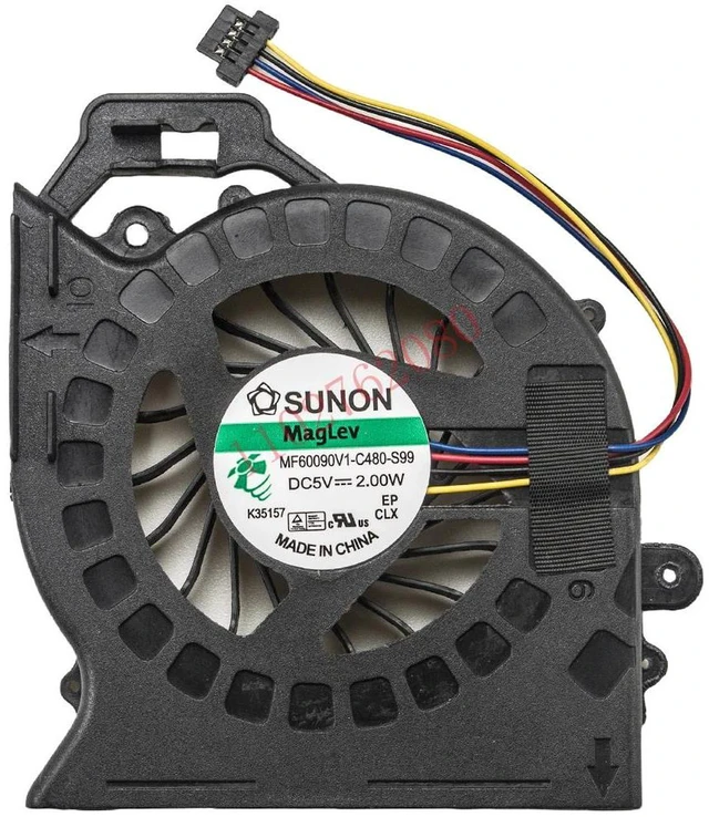 Alt view image 2 of 2 - 653627-001 Laptop Cooling Fan DC 5V 4-Pin Connector, Replacement Notebook Fan for HP DV6-6000 DV6-6050 DV7-6B DV7-6000 Series, Internal CPU Cooling Fan