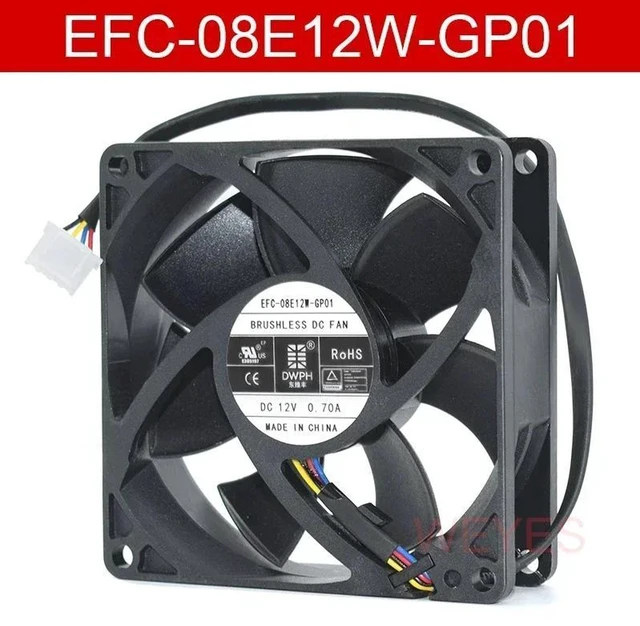 Alt view image 2 of 2 - EFH-08E12W-GP01 EFC-08E12W-GP01 8025 Brushless DC Fan Heatsink Assembly, 80x80x25mm DC12V 0.7A 4-Pin PWM Cooling Fan with Heatsink for Industrial Equipment