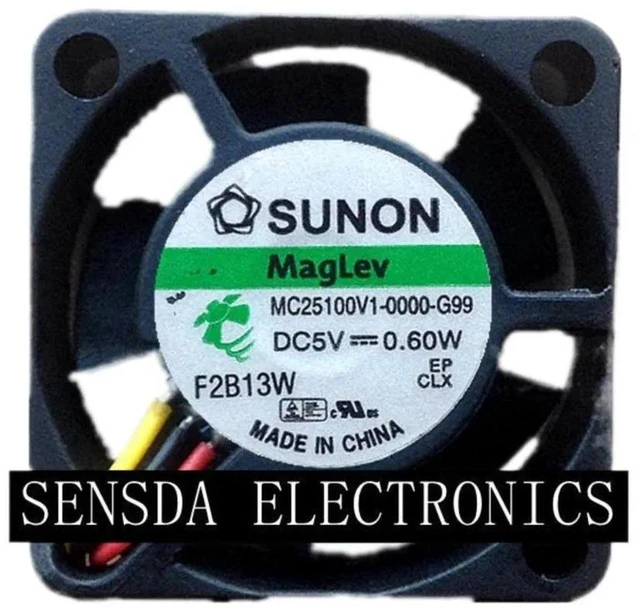 Main image of Replacement Mini Axial Cooling Fan MC25100V1-0000-G99, 2510 25x25x10mm DC5V 0.60W Micro Fan for Mini Server and Inverter Heat Dissipation Compact Industrial Replacement Fan