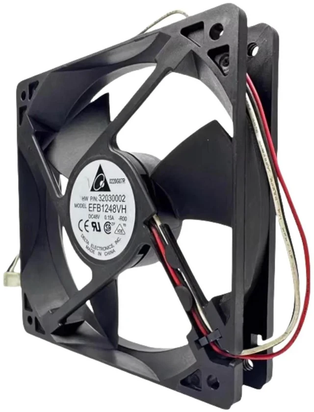 Main image of EFB1248VH 12025 Dual Ball Bearing Cooling Fan 120x120x25mm DC48V 0.15A, 3400RPM 75CFM 3-Wire Axial Fan, Industrial Replacement Fan for Electronic Cabinet and Equipment Heat Dissipation