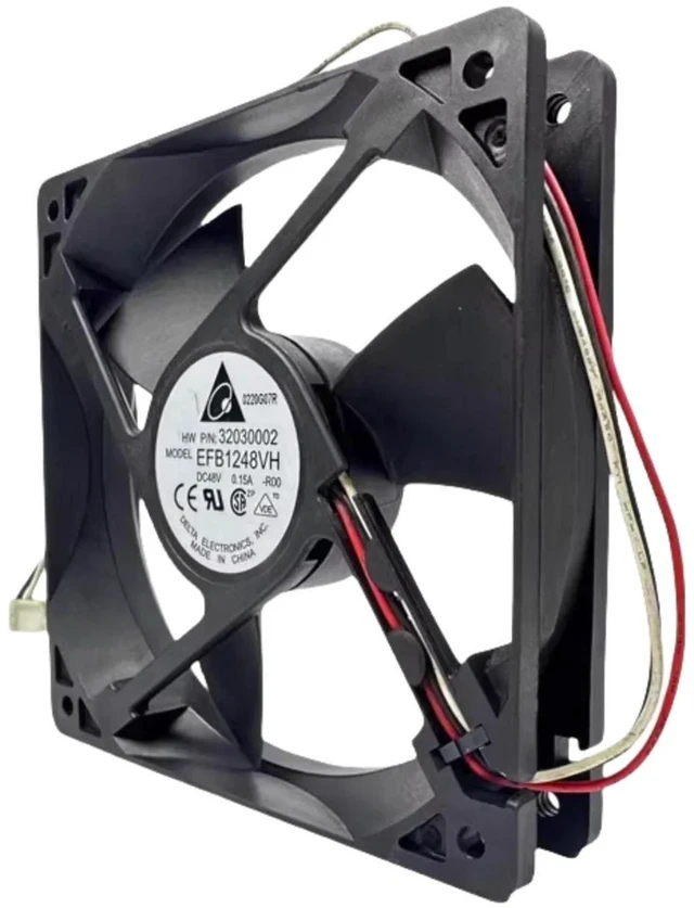 Alt view image 2 of 2 - EFB1248VH 12025 Dual Ball Bearing Cooling Fan 120x120x25mm DC48V 0.15A, 3400RPM 75CFM 3-Wire Axial Fan, Industrial Replacement Fan for Electronic Cabinet and Equipment Heat Dissipation