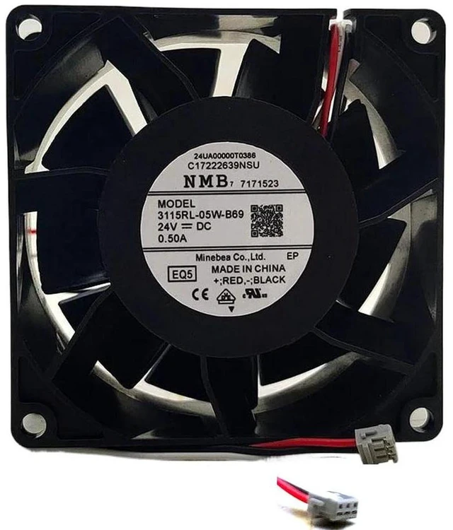 Main image of 3115RL-05W-B69 80mm Inverter Server Cooling Fan DC24V 0.50A, 3-Wire Speed Detection Axial Fan, High Precision Dual Ball Bearing Replacement Fan for Industrial Inverter and Server Heat Dissipation