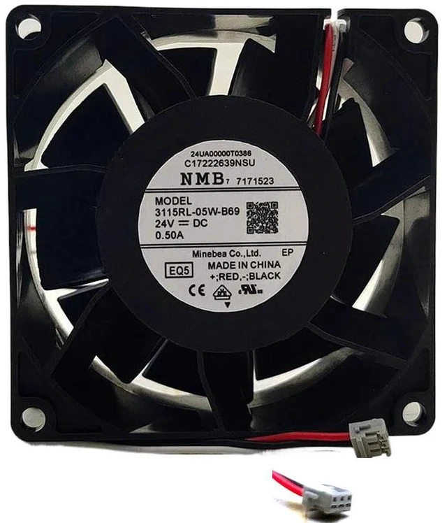 Alt view image 2 of 2 - 3115RL-05W-B69 80mm Inverter Server Cooling Fan DC24V 0.50A, 3-Wire Speed Detection Axial Fan, High Precision Dual Ball Bearing Replacement Fan for Industrial Inverter and Server Heat Dissipation