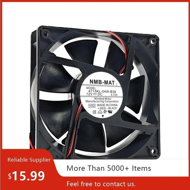 Main image of 4715KL-04W-B30 12038 Axial Cooling Fan DC12V 0.72A 2-Wire, 120mm x 38mm High Airflow Replacement Fan for CPU, Server Chassis and Industrial Equipment Heat Dissipation