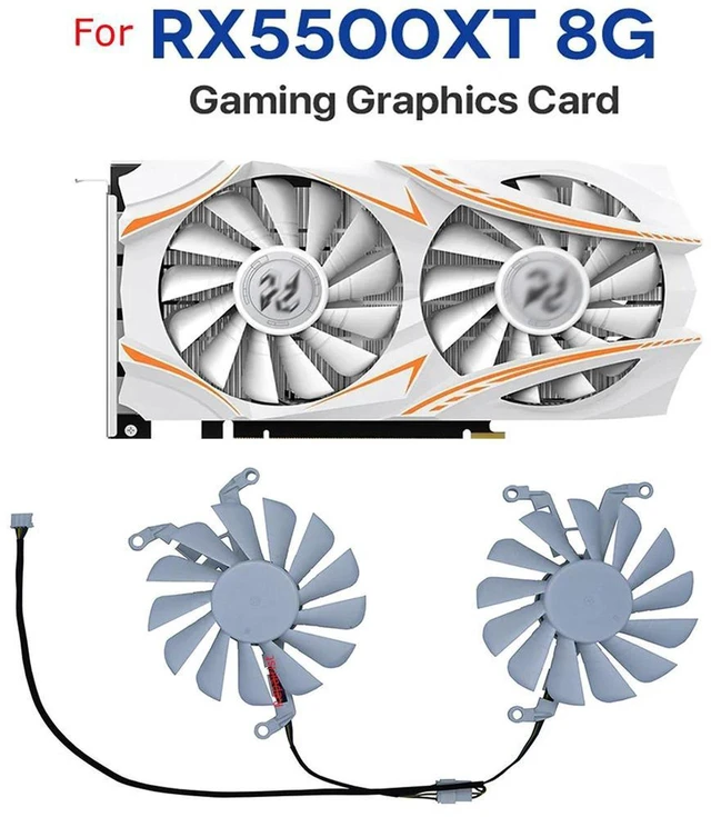 Main image of T129215SU GPU Graphics Card Cooling Fan 2 Units/Set, Replacement VGA Cooler Fan Compatible with RX 5500XT 8G Video Card, High Airflow GPU Fan for Gaming Graphics Card Heat Dissipation Repair Parts