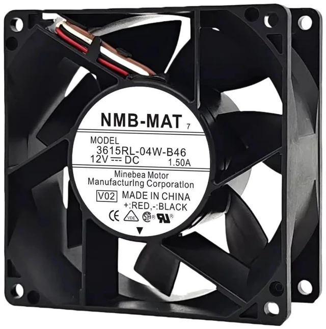 Alt view image 2 of 2 - 3615RL-04W-B46 Waterproof Axial Cooling Fan, 92mm x 38mm 9cm Fan, DC 12V 1.50A, Long-Life Brushless Motor, Replacement Fan for Inverter, Industrial Machinery and Outdoor Electronic Equipment
