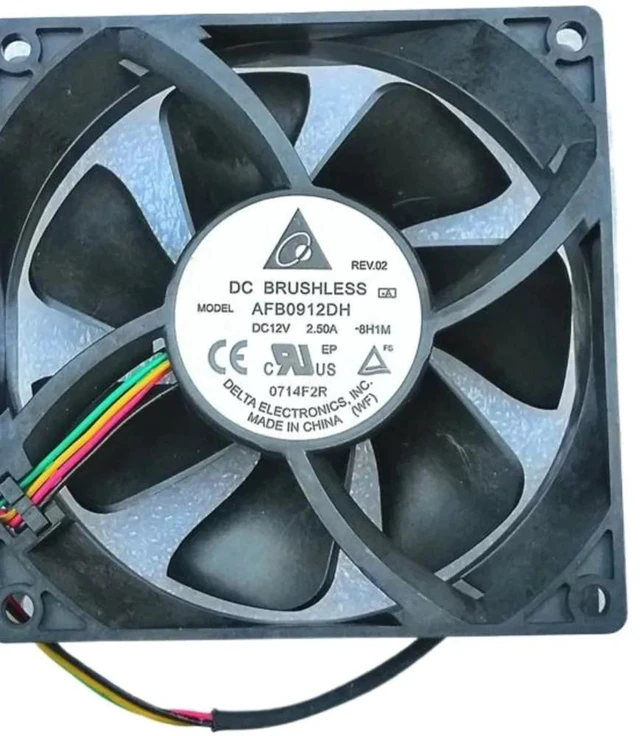 Alt view image 2 of 2 - AFB0912DH High Speed Dual Ball Bearing Server Cooling Fan, 9225 92x25mm 9cm DC12V 2.5A Axial Fan, Replacement Fan Part Number 508110-001 for Server Cabinet & Industrial Equipment Heat Dissipation
