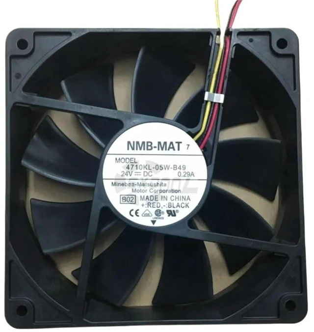 Main image of 4710KL-05W-B49 DC Cooling Fan 12025 120x120x25mm, 24V 0.29A 12CM High Efficiency Fan, Replacement Cooler for Server, Inverter, Industrial Equipment, 1 Unit/Set