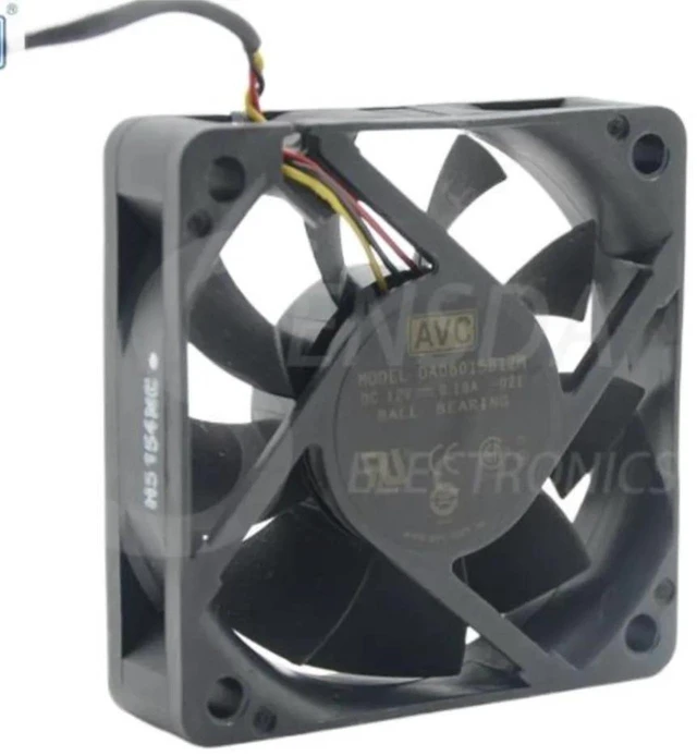 Main image of DA06015B12M DC Axial Cooling Fan 60x60x15mm, 12V 0.18A 3-Pin 6015 Slim Fan, Replacement Cooler for Server, Inverter, TV, Industrial Equipment, 1 Unit/Set