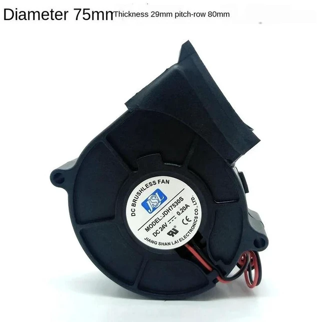 Alt view image 2 of 2 - Replacement 7530 Turbine Blower Fan, 24V 0.20A JDH7530S Cooling Fan for Clothes Dryer, Humidifier, Small Home Appliance, High Speed Centrifugal Air Blower Fan