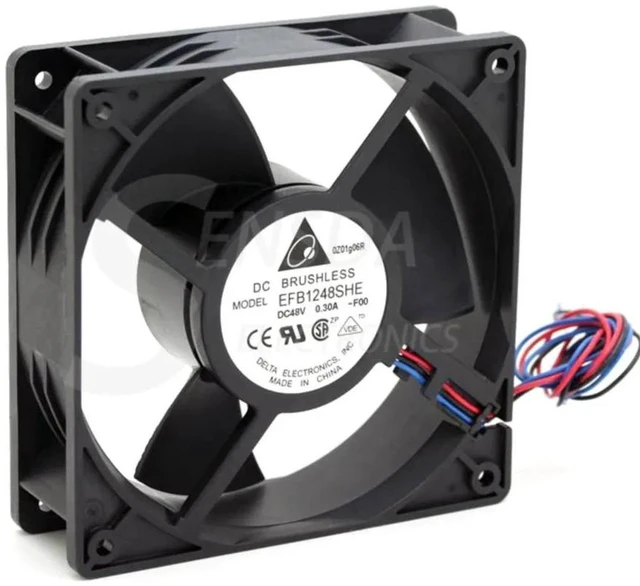 Alt view image 2 of 2 - 120x120x38mm Server Cooling Fan EFB1248SHE-F00, DC 48V 0.30A 2 Wire 12038 Square Fan, Replacement Fan for Inverter, Industrial Cabinet, Server Equipment Heat Dissipation