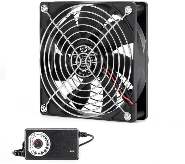 Alt view image 2 of 2 - 120mm 12cm High Speed High Airflow AC Cooling Fan, 110V / 220V Mining Rig Fan with Speed Controller, for BTC LTC Mining Workstation, GPU Rack, Server Cabinet Heat Dissipation, 1 Fan Pack UK Version