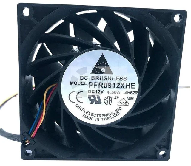 Main image of Replacement PFR0912XHE High Speed PWM Mining Cooling Fan, 90mm DC12V 185CFM Ball Bearing Axial Fan, for GPU Mining Rigs, ASIC Miners, Server Cabinet Heat Dissipation