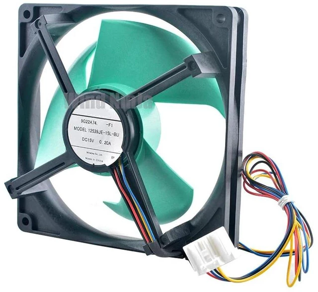 Main image of 12539JE-15L-BU 9G22A74 Axial Cooling Fan, DC15V 0.20A 4-Pin Refrigerator Motor Replacement Fan, High Speed Quiet Cooling Fan for Refrigerator Motor Heat Dissipation Repair Parts