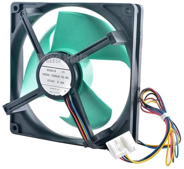 Alt view image 2 of 2 - 12539JE-15L-BU 9G22A74 Axial Cooling Fan, DC15V 0.20A 4-Pin Refrigerator Motor Replacement Fan, High Speed Quiet Cooling Fan for Refrigerator Motor Heat Dissipation Repair Parts