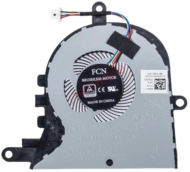 Main image of DFS1503055P0T Laptop CPU Cooling Fan, Notebook Replacement Cooler for Latitude 3590 L3590, Inspiron 15 5570 5575, Inspiron 17 3780 5770, Vostro 3580 Series Laptops, Internal CPU Heat Dissipation Repai